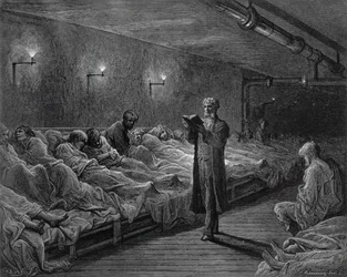 Lector de Escrituras en un Refugio Nocturno, de 